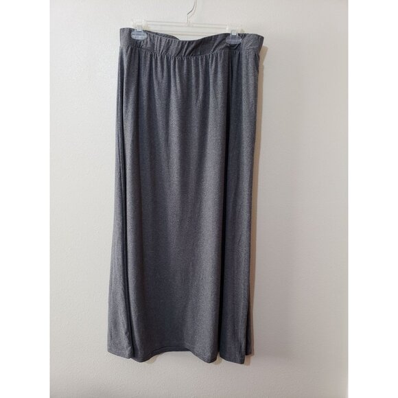 Terra & Sky gray plus size, soft knit, maxi skirt, size 14W - Picture 1 of 5